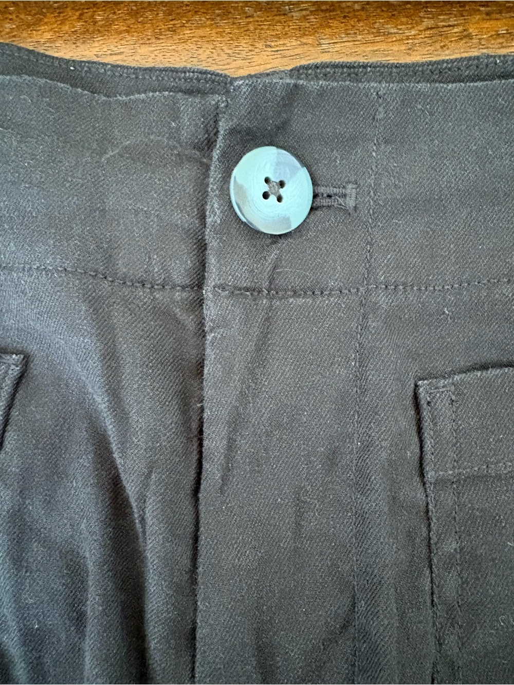 Anthropologie Maeve The Collette Pants Black 31 (32W)Cropped Linen Viscose Blend - Picture 7 of 13